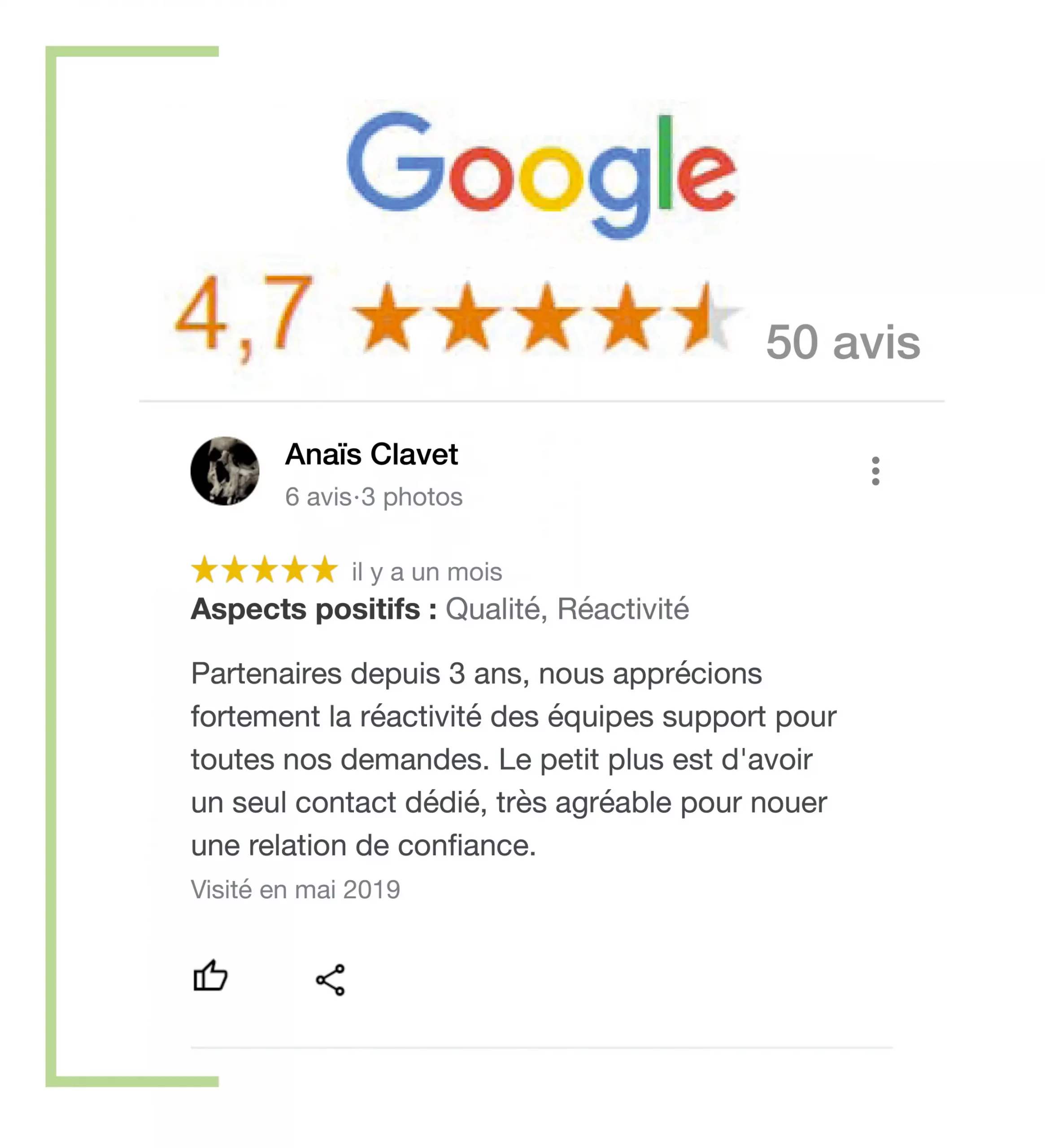 Avis client google - Nikita Nettoyage