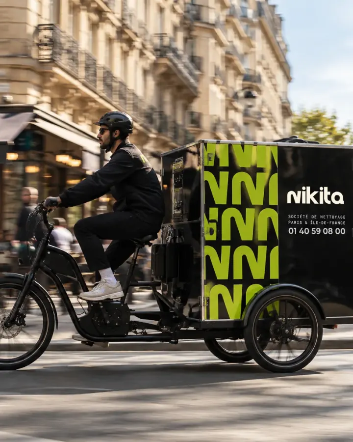 Vélo-cargo Nikita, livraison du linge à Paris