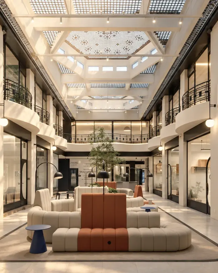 Atrium d’un espace de coworking