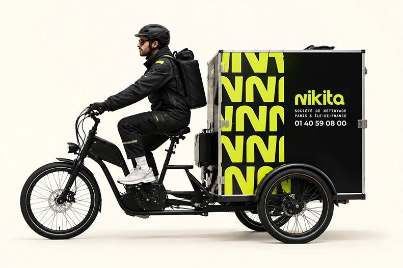 Vélo-cargo Nikita, intervention à Paris